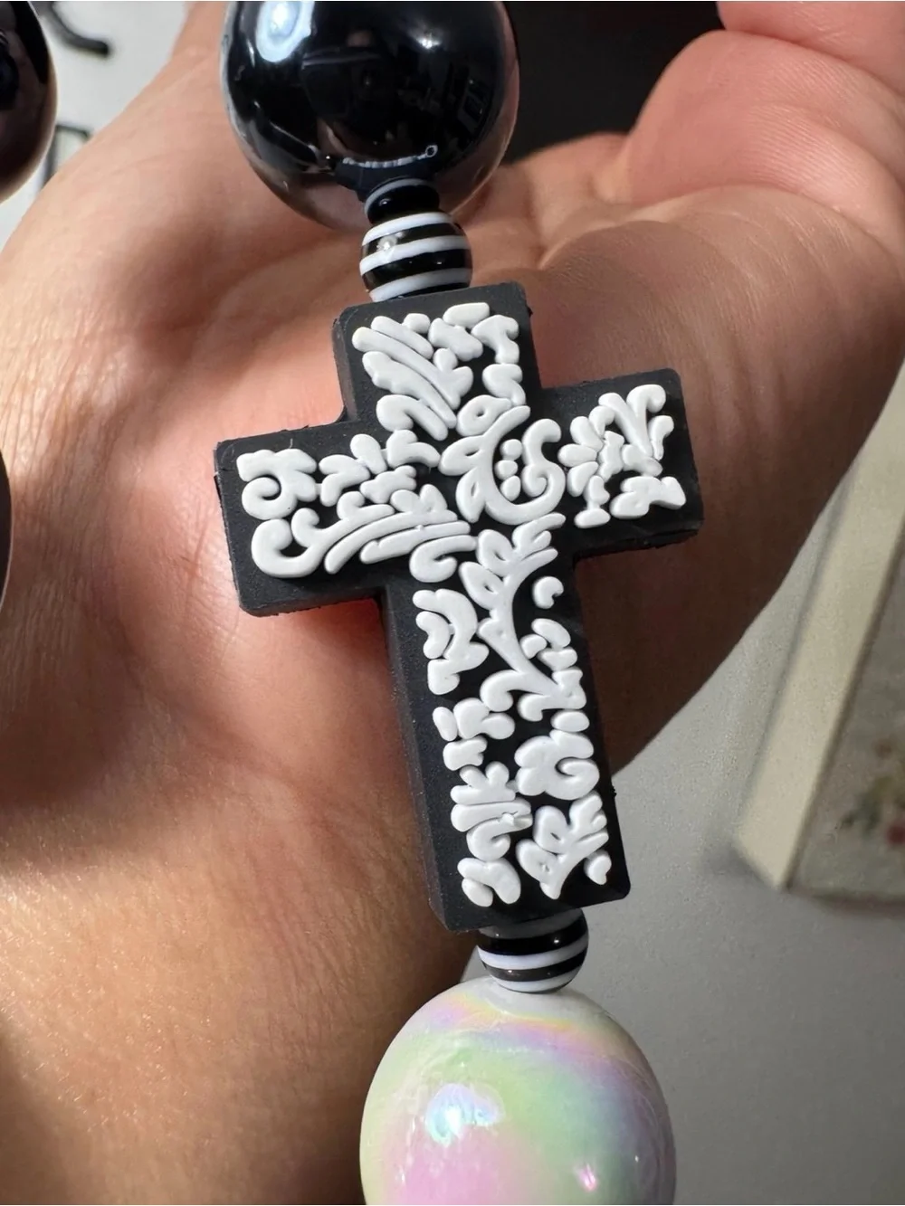 Halloween Pumpkin and Cross Charm Phone/Key/Bag Chain #P569